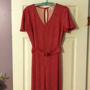 Monteau V-neck gingham jumpsuit